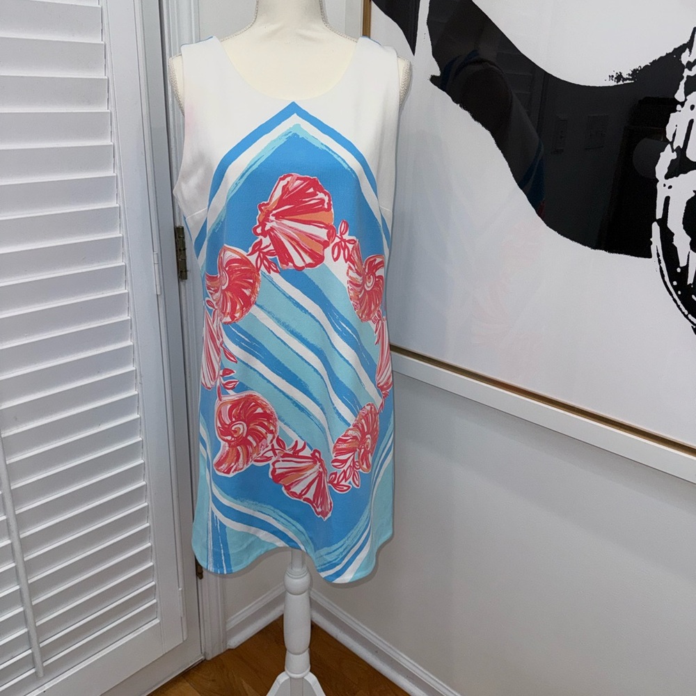 Lilly Pulitzer Blue, Pink and White Shell Print Dress